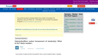 
                            11. VajiramAndRavi undue harassment of student(s): What to do? Ideas ...