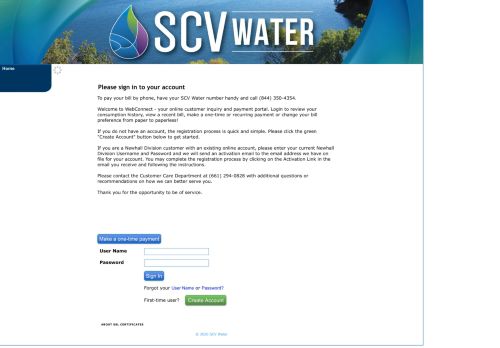 
                            12. Valencia Water Company - WebConnect - SCV Water