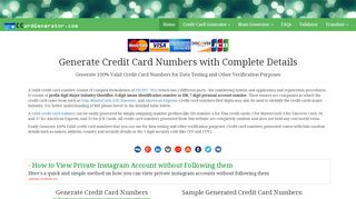 
                            6. Valid Credit Card Generator and Validator