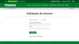 
                            1. Validação de Acesso - Unoeste