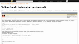 
                            2. Validacion de login (php+ postgresql) - Foros del Web