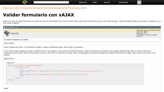 
                            12. Validar formulario con xAJAX - Foros del Web