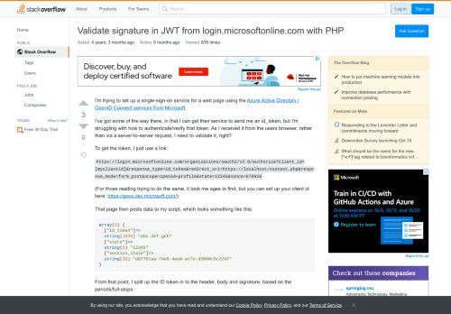 
                            6. Validate signature in JWT from login.microsoftonline.com with PHP ...