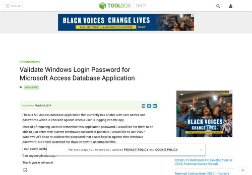 
                            5. Validate Windows Login Password for Microsoft Access Database ...