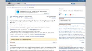 
                            10. Validated Smartphone-Based Apps for Ear and Hearing Assessments ...