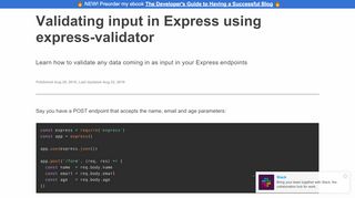 
                            6. Validating input in Express using express-validator - Flavio Copes