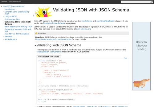 
                            5. Validating JSON with JSON Schema - Json.NET