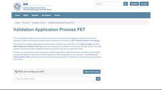 
                            10. Validation Application Process FET · Basic Portal - QHelp - QQi