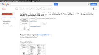 
                            10. Validation Criteria and Record Layouts for Electronic Filing of ... - Google Books-Ergebnisseite