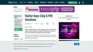 
                            12. Valitor buys Chip & PIN Solutions - Finextra Research