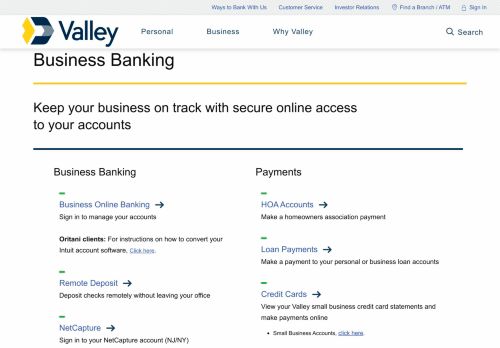 
                            1. Valley - Business Banking Sign In - Valley Bank - Valley National Bank