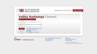 
                            1. Valley Radiology Connect - Login