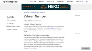 
                            13. Valoren Number - Investopedia