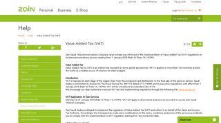 
                            12. Value Added Tax (VAT) - Zain KSA