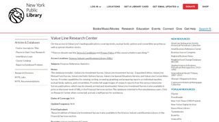 
                            10. Value Line Research Center | The New York Public Library