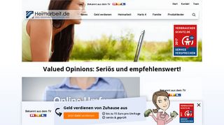 
                            9. Valued Opinions: Seriös und empfehlenswert! | Heimarbeit.de √