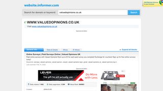
                            11. valuedopinions.co.uk at WI. Online Surveys | Paid Surveys Online ...