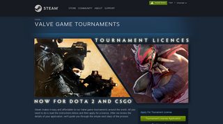 
                            8. Valve Game Tournaments - Powered by Steam