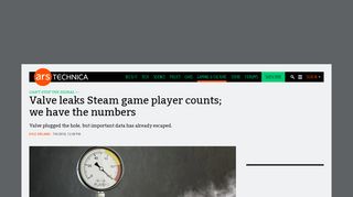 
                            10. Valve leaks Steam game player counts; we have the numbers | Ars ...