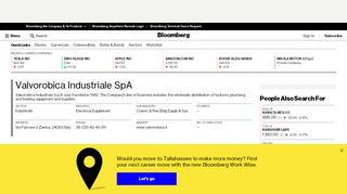 
                            9. Valvorobica Industriale SpA: Company Profile - Bloomberg