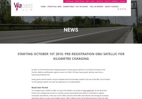 
                            8. Vanaf 1 oktober 2015: Pre-registratie OBU Satellic open voor ...