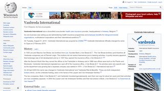 
                            12. Vanbreda International - Wikipedia