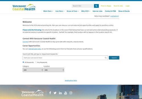 
                            5. Vancouver Coastal Health | Careers Center | Welcome