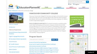 
                            12. Vancouver Community College | Institutions | EducationPlannerBC