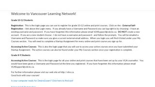 
                            1. Vancouver Learning Network: Login