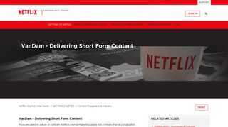 
                            11. VanDam - Delivering Short Form Content – Netflix | Partner Help Center