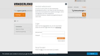 
                            6. Vanderlande - Spare parts webshop. Login - Vanderlande Industries ...