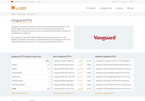 
                            8. Vanguard ETF | justETF