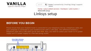 
                            11. Vanilla - Linksys WAG120N Wireless router setup for ADSL