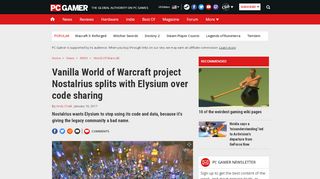 
                            10. Vanilla World of Warcraft project Nostalrius splits with Elysium over ...