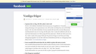 
                            8. Vanliga frågor | Facebook