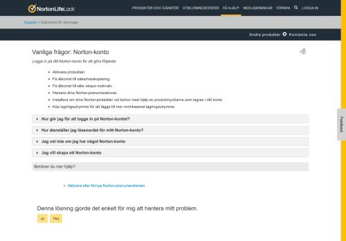 
                            3. Vanliga frågor: Norton-konto - Norton Support