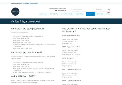 
                            9. Vanliga frågor om e-post - Webb.se