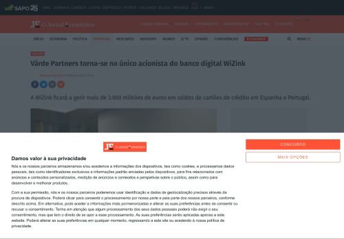 
                            13. Värde Partners torna-se no único acionista do banco digital WiZink ...