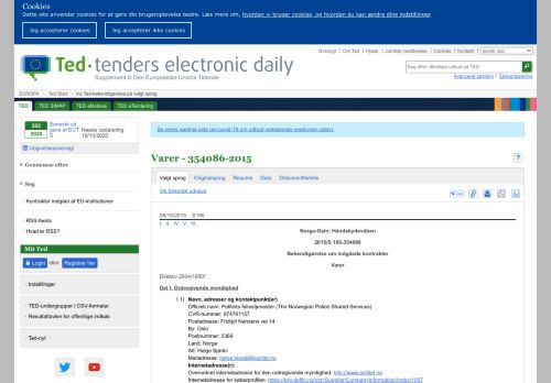
                            12. Varer - 354086-2015 - TED Tenders Electronic Daily