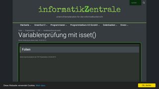 
                            10. Variablenprüfung mit isset() | informatikZentrale