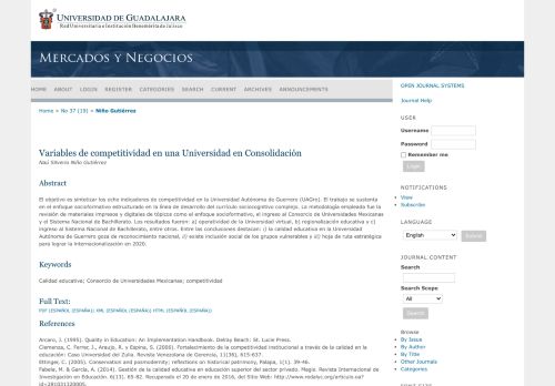 
                            11. Variables de competitividad en una Universidad en Consolidación ...