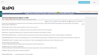 
                            4. Various Eponymous Signs in ENT ENT - RxPG