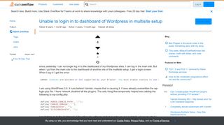 
                            13. varnish - Unable to login in to dashboard of Wordpress in multisite ...
