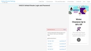 
                            7. VASCO Default Router Login and Password - Clean CSS