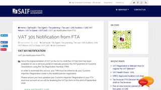 
                            10. VAT 301 Notification from FTA - Saif Chartered Accountants - UAE