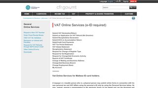 
                            9. VAT Online Services (e-ID required) - Commissioner for Revenue