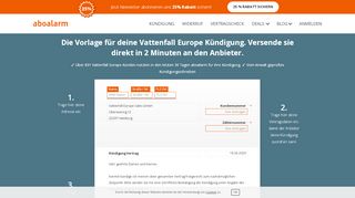 
                            2. Vattenfall Europe direkt online kündigen - Aboalarm