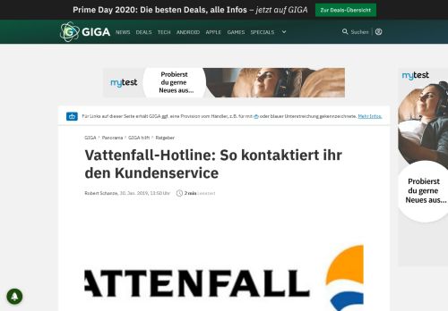 
                            7. Vattenfall-Hotline: So kontaktiert ihr den Kundenservice – GIGA