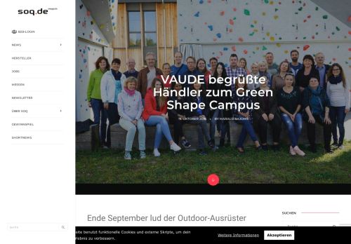 
                            7. VAUDE begrüßte Händler zum Green Shape Campus - Soq.de