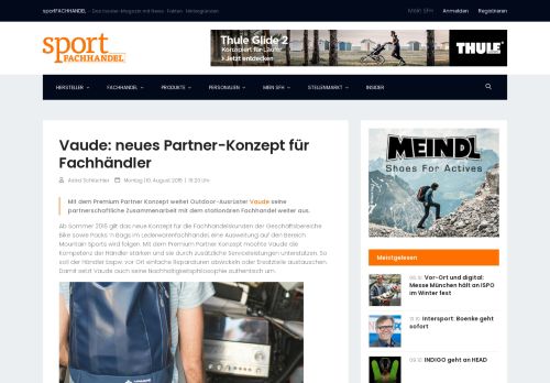 
                            13. Vaude: neues Partner-Konzept für Fachhändler | Rubrik: Outdoor ...